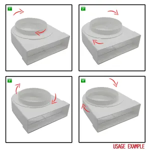 Kair Rotating Elbow Bend Adaptor 204mm x 60mm to 150mm - 6 inch Rectangular to Round 90 Degree Bend Adapter