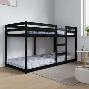 Cullompt Harriet Bee Bunk Bed 90x200 Cm Solid Wood Pine Black / 80 x 200 cm