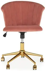 Dunelm Kendall Velvet Office Chair, Kendall Pink