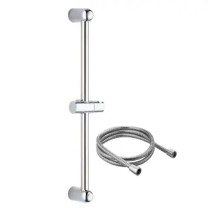 KeenFix Stainless Steel Shower Riser Rail & 1.5m Shower Hose