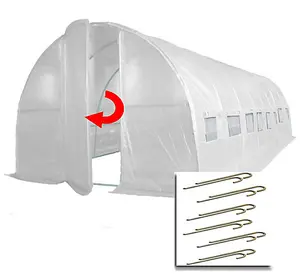 8m x 3m + Anchorage Stake Kit (27' x 10' approx) Pro+ White Poly Tunnel