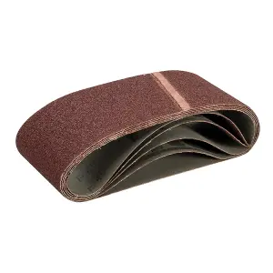 5 PACK Premium 100mm x 610mm 40 Grit Sanding Belts Aluminium Oxide Cloth Backed