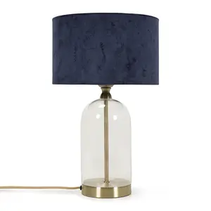 Glass Desk Lamp Gold / Navy