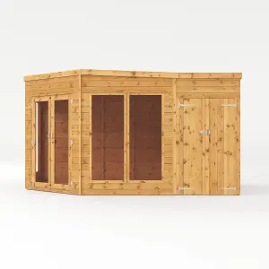 Mercia 13x9 ft with Double door & 4 windows Pent Wooden Summer house (H)2146mm x (W)4057mm