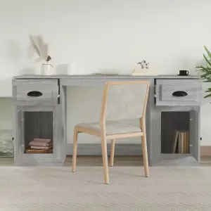 Berkfield Desk with Cabinet Grey Sonoma Engineered Wood