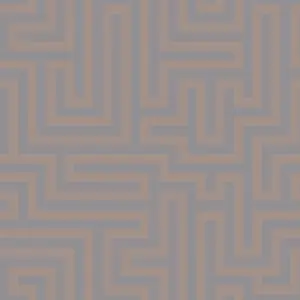 Holden Metallic Glistening Industrial Maze Geometric Geo Wallpaper Roll Grey Rose Gold 12914