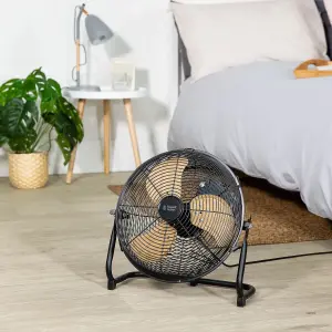 Russell Hobbs Ground Floor Fan 12 inch Black Scandi RHGF1221WDB