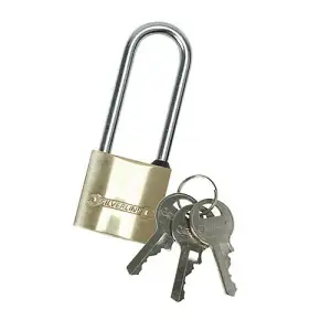 50mm Brass Padlock Extra Long Shackle 8mm Steel Shackle Diameter Security