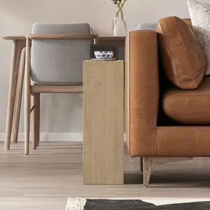 Beeler Modern Slim Compact Side Table Oak