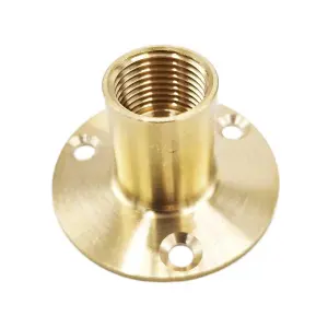 1/2" x 15mm Garden Tap Wall Plate Tube Boss Bracket Brass