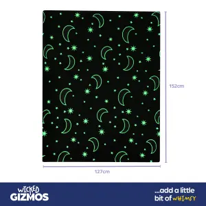 HILLINGTON Glow in the Dark Fleece Blanket - Soft Flannel Fleece Blanket, Perfect Gift for Kids Bedroom