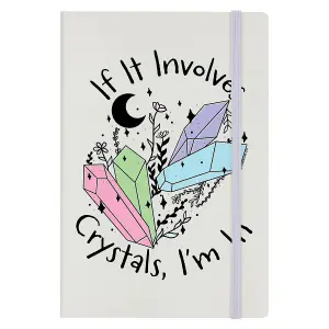 Grindstore If It Involves Crystals Hard Cover A5 Notebook Cream/Black (One Size)