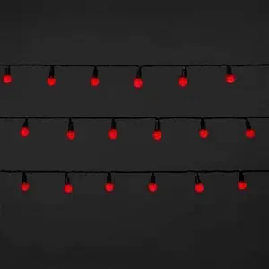 240 Red Berry Led With Timer Function String Lights With 25.12m Green Cable