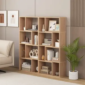 COSTWAY 5-Tier Geometric Bookshelf 120 CM Tall Bookcase Modern 8-Cube Display Shelving