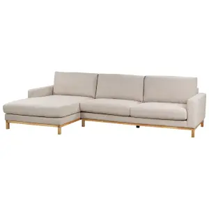 Right-Hand Corner Sofa SIGGARD Beige Fabric Right Hand