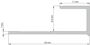 Diall PolishedChrome effect 8mm Straight Aluminium External edge tile trim