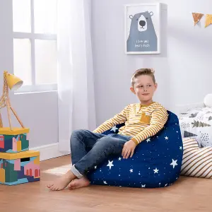 icon Kids Starry Skies Bean Bag Chair Navy Blue Childrens Bean Bags