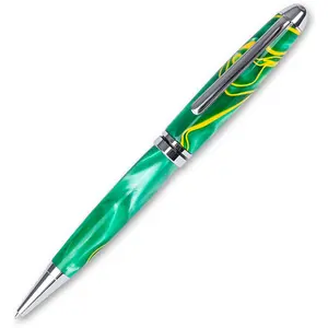 Shockwave Acrylic Pen Blank - Green with Yellow