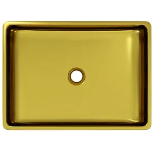 vidaXL Wash Basin 41x30x12 cm Ceramic Gold