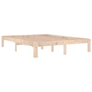 Berkfield Bed Frame Solid Wood Pine 140x190 cm