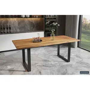 Rectangular Dining Table Mango Natural  / 76 H x 200 L x 100 W cm