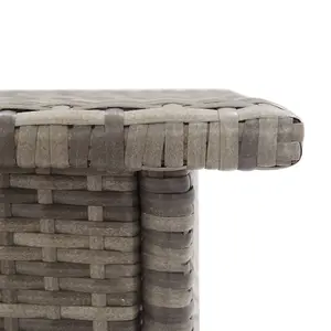 Berkfield Tea Table Grey 50x50x47 cm Poly Rattan