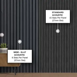 STRIVO Acoustic Wide Slat Wall Panel - Charcoal