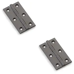 2 PACK - PAIR Solid Brass Cabinet Butt Hinge - 64mm - Dark Bronze Premium Cupboard