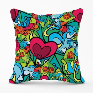 Hippie Psychedelic Pattern Outdoor Cushion 45cm x 45cm