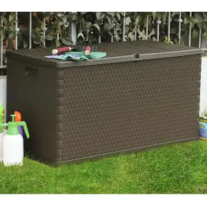 Berkfield Garden Storage Box Brown 120x56x63 cm PP Rattan