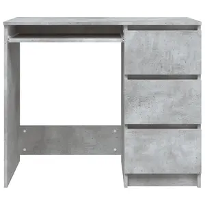 Berkfield Desk Concrete Grey 90x45x76 cm Engineered Wood