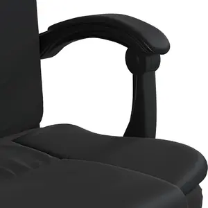 Berkfield Reclining Office Chair Black Faux Leather