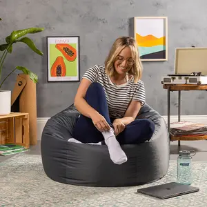 Veeva Classic Indoor Outdoor Bean Bag Slate Grey Bean Bag Chair