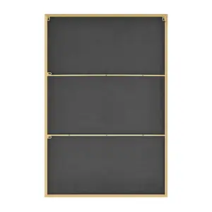 Alcantera Rectangle Metal Frame Wall Mirror Simple and Elegant Modern Design Gold / 120cm H x 80cm W