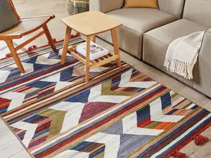 Wool Kilim Area Rug 140 x 200 cm Multicolour MRGASHAT