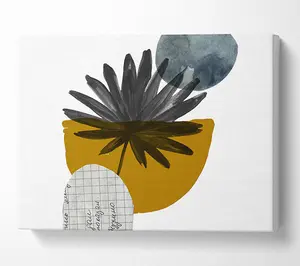 Mid Century Modern Branch Shapes Canvas Print Wall Art - Medium 20 x 32 Inches