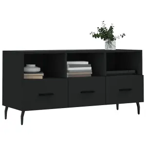 Berkfield TV Cabinet Black 102x36x50 cm Engineered Wood