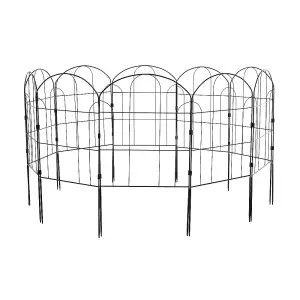 10 Pcs Arched Top Iron Fence Metal Wire Border Animal Barrier 33cm W x 61cm H