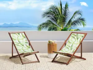 Sun Lounger Wood Dark Brown ANZIO