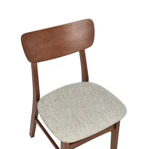 Set of 2 Dining Chairs ANOKA Rubberwood Taupe