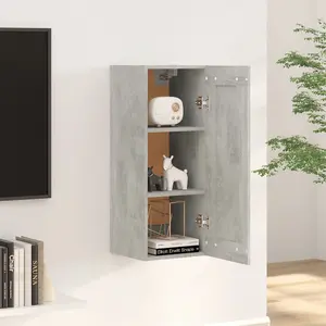 Berkfield Hanging Cabinet Concrete Grey 35x34x90 cm Engineered Wood