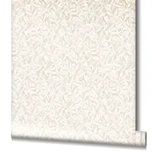 Galerie Earth Collection Beige Textured Leaves Sheen Wallpaper Roll