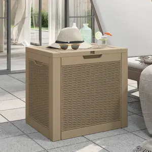 Berkfield Garden Storage Box Light Brown 55.5x43x53 cm Polypropylene