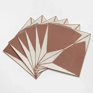 Quadrostyle Astra Terracotta Wall Tile and Furniture Vinyl Stickers 15cm(L) 15cm(W) pack of 6