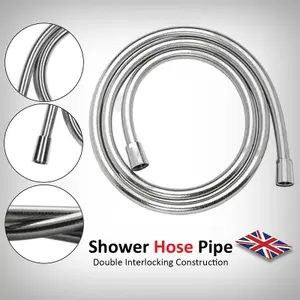 Nes Home 1.5m PVC Shower Hose Chrome