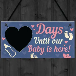 Red Ocean Chalkboard Countdown To Birth Sign Baby Shower Gift Mum Dad To Be Gifts New Born Baby Gifts Keepsake