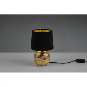 Luminosa Sophia Modern Table Lamp with Round Tapered Shade Gold Gold Shade - UK Stock