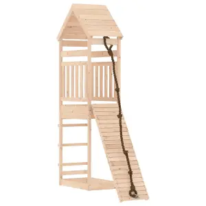 Berkfield Playhouse with Climbing Wall Solid Wood Pine