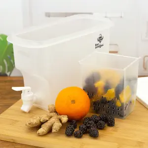 Fruit Infusing Water Dispenser Refillable Fridge Shelf Container with Tap 3.5L