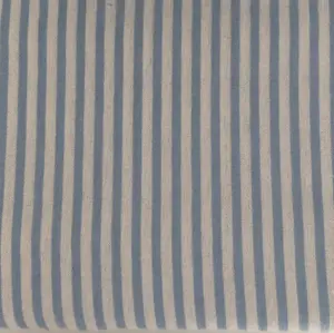 Just So Home Luxury Brushed Cotton Flannelette Flat Sheet (Blue Stripe, Single )